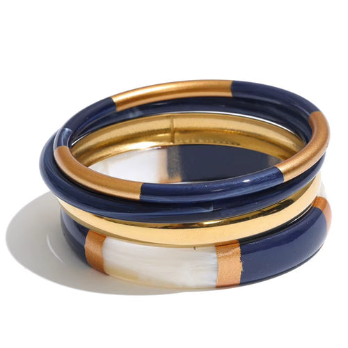 Waterproof The Socialite Bangle Set Blue