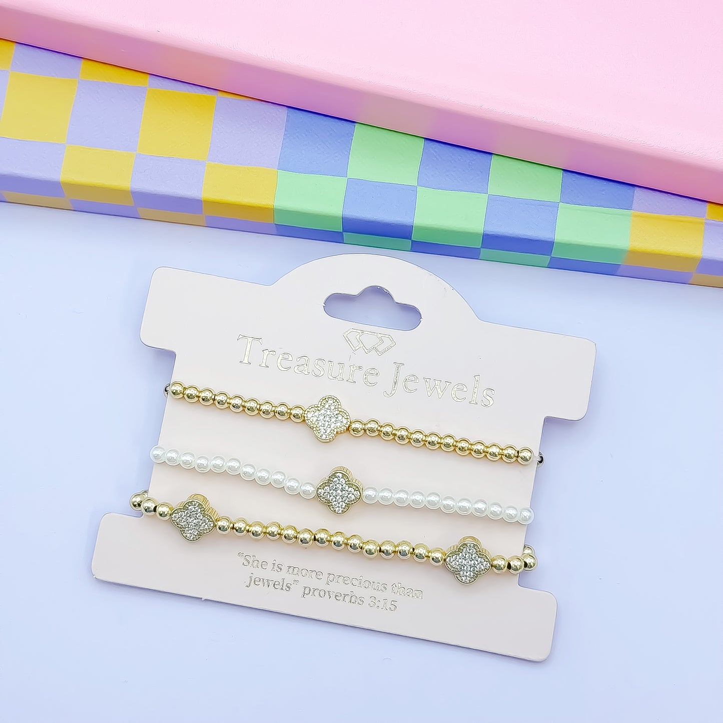 Pearly Gold Amelia Beaded Bracelet