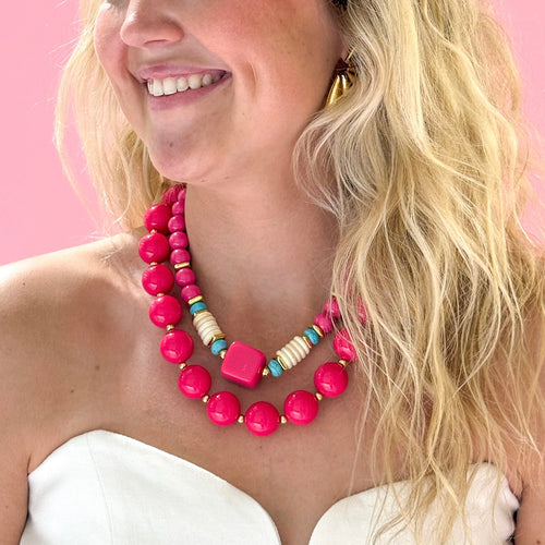 Trinket Hot Pink Necklace