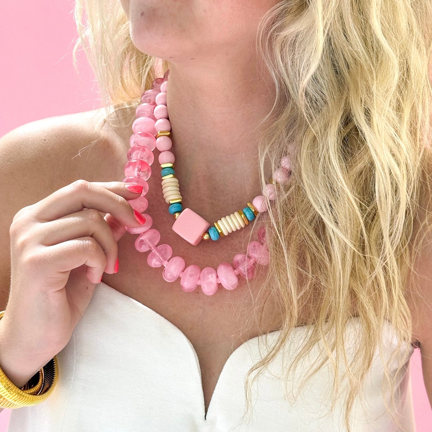 Trinket Light Pink Necklace