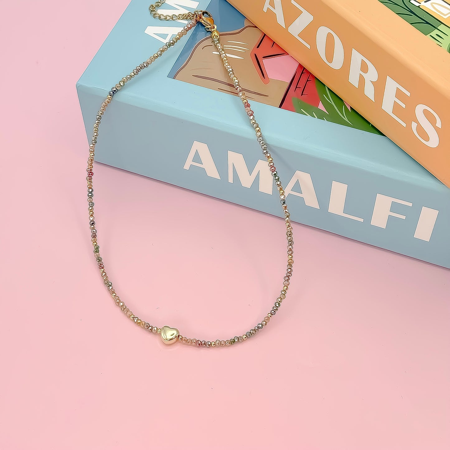 Tiny Gold Heartbeat Necklace