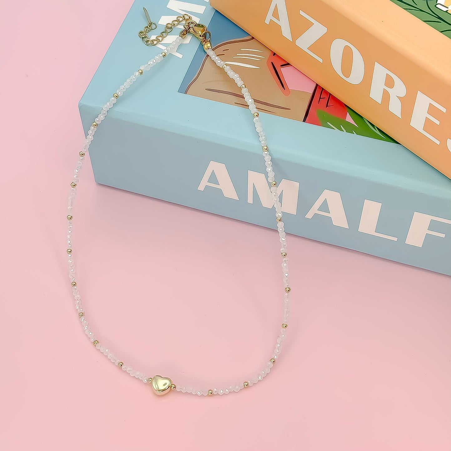 Tiny Gold Heartbeat Necklace