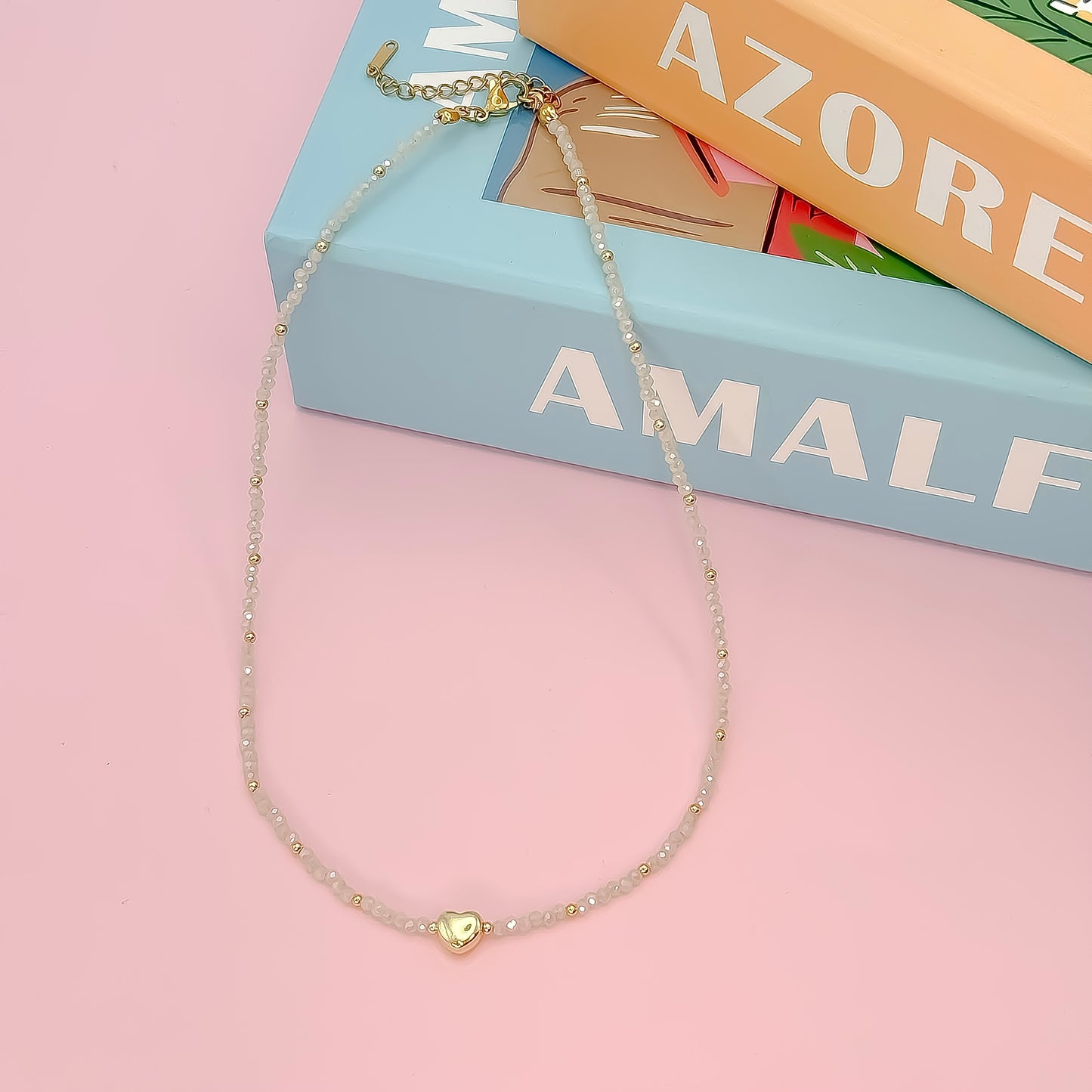 Tiny Gold Heartbeat Necklace