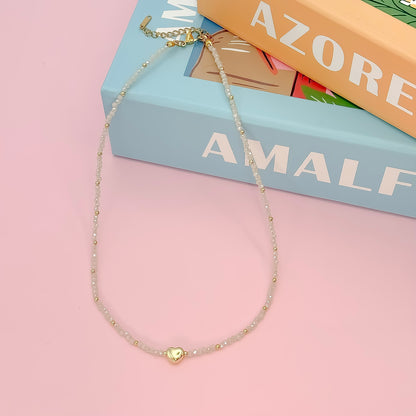 Tiny Gold Heartbeat Necklace