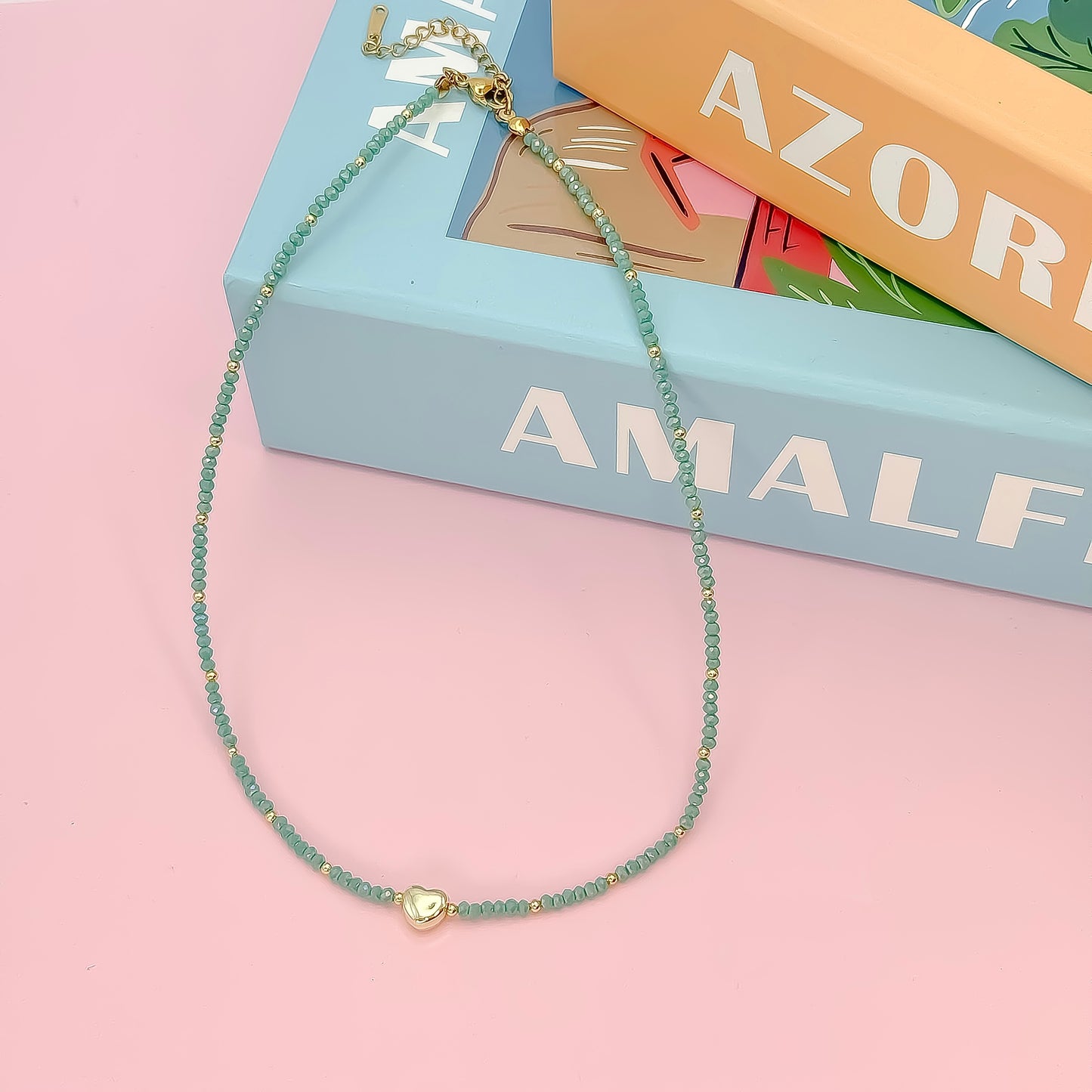 Tiny Gold Heartbeat Necklace