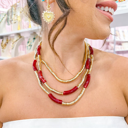 Imperial Red Layered Necklace