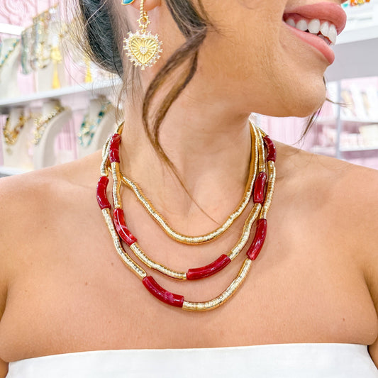 Triple the Glamour Layered Statement Necklace
