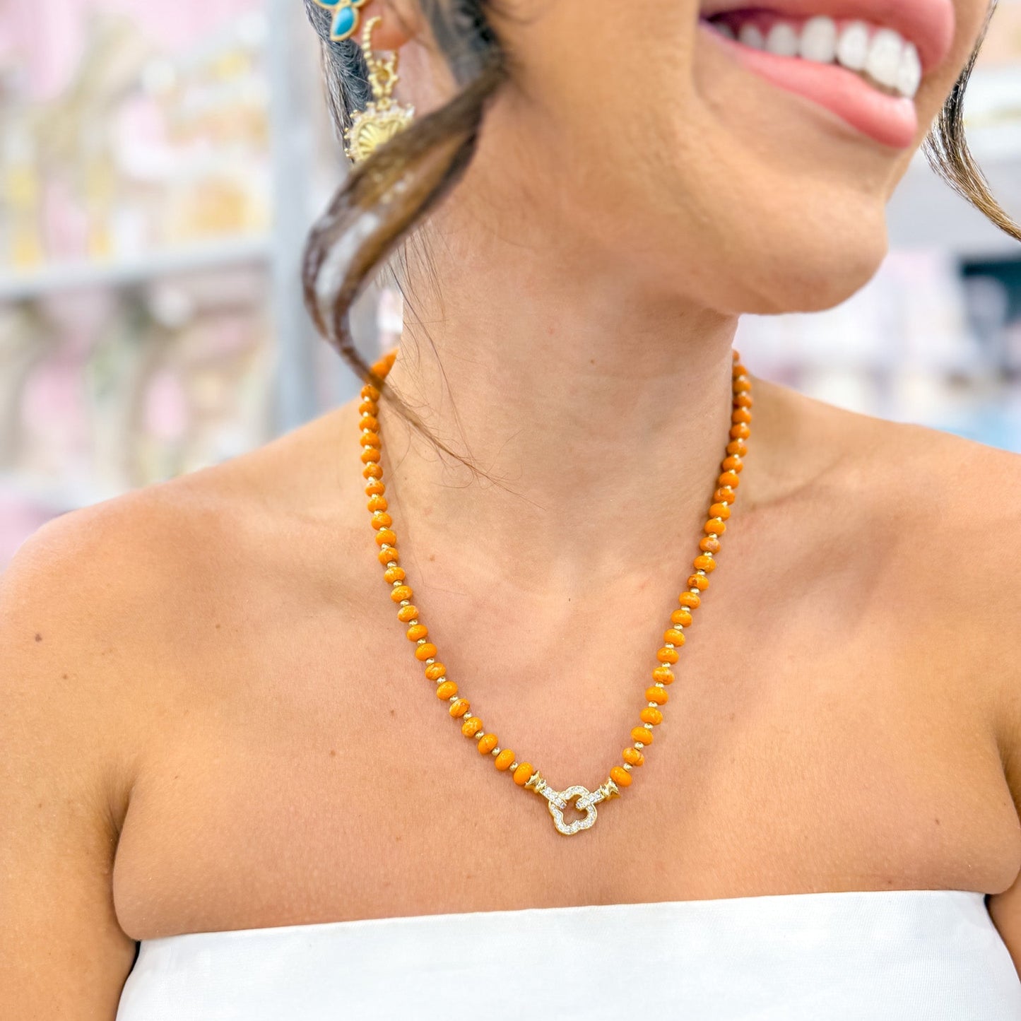 Just What You Need Beaded Gemstone Necklace