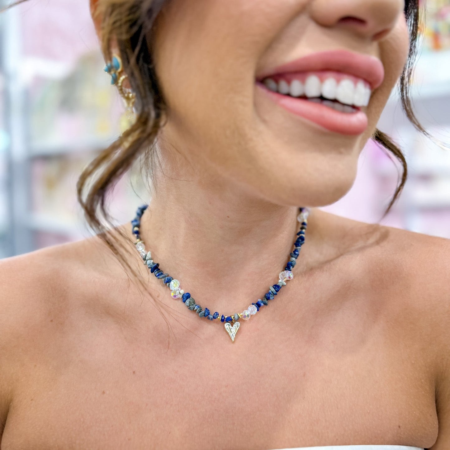 Hidden Treasure Gemstone Necklace with Charm