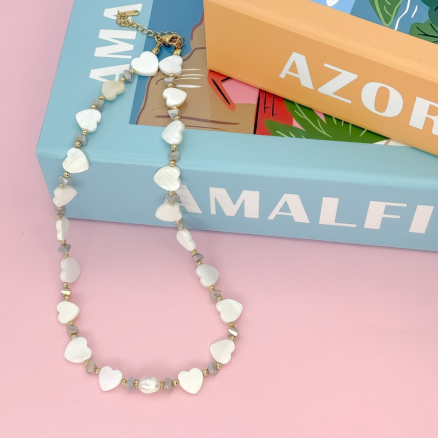 Multi Heart Stone Necklaces