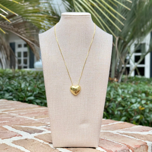 Puffy Love Necklace Gold