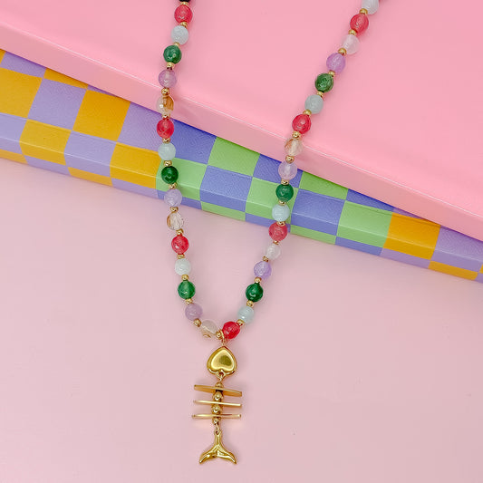 Caught One Beaded Necklace