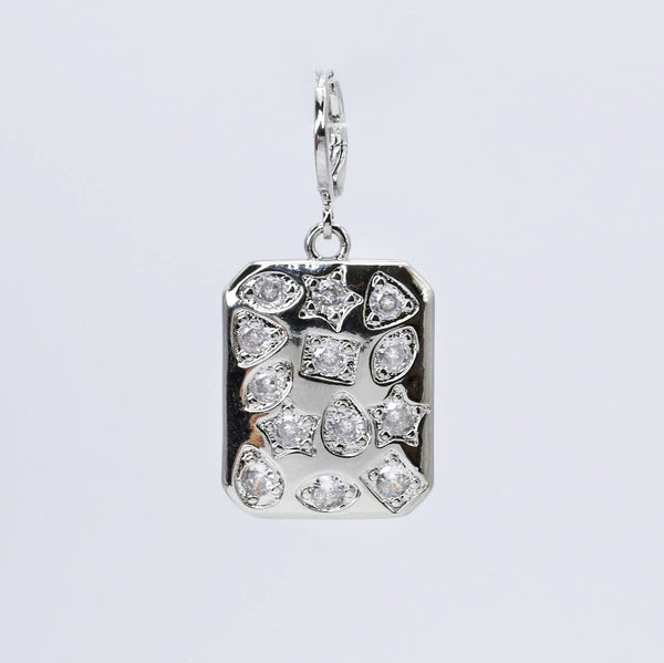 Infinity Crystals Silver Charm