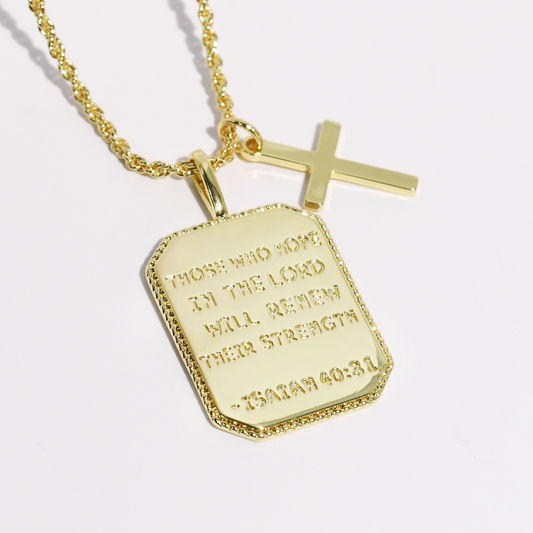 Isaiah 40:31 Gold Necklace