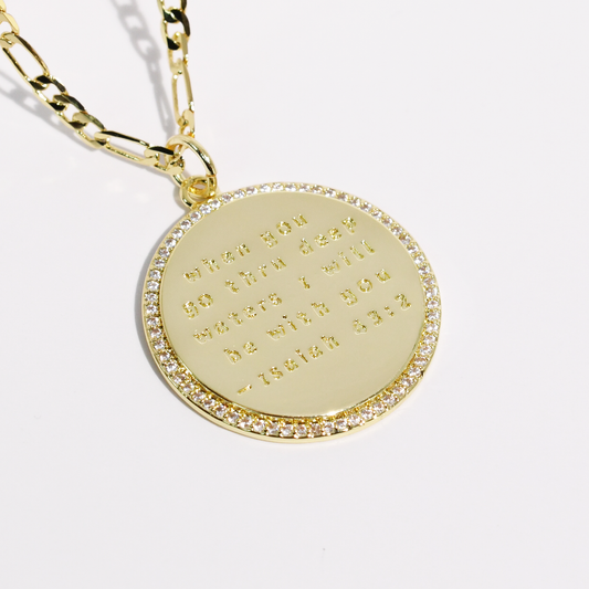 Isaiah 43:2 Gold Necklace