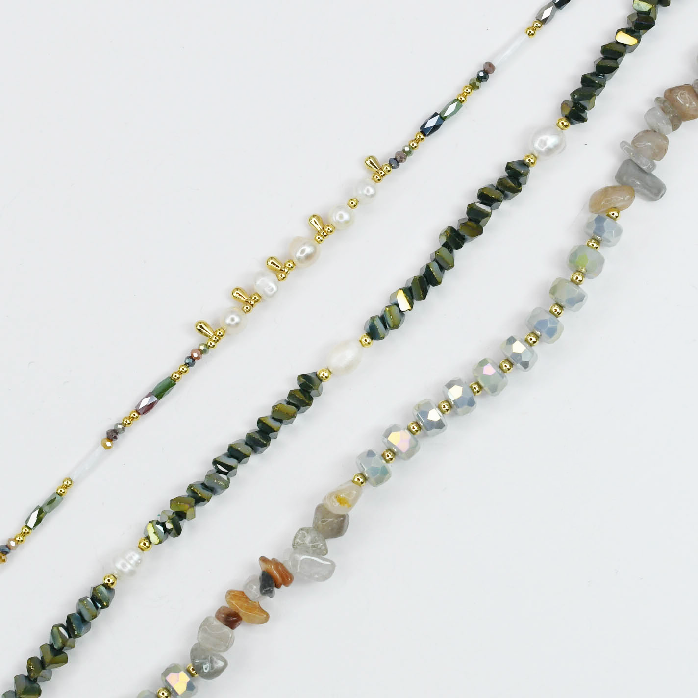 Colorful charms gold necklace featuring gemstone details, layered jewelry design, trendy accessory for women’s jewelry collections, boutique wholesale fashion necklace that is hypoallergenic, tarnish free, and waterproof jewelry with a cute aesthetic statement style