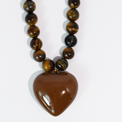 Janel Tiger Eye Brown Necklace