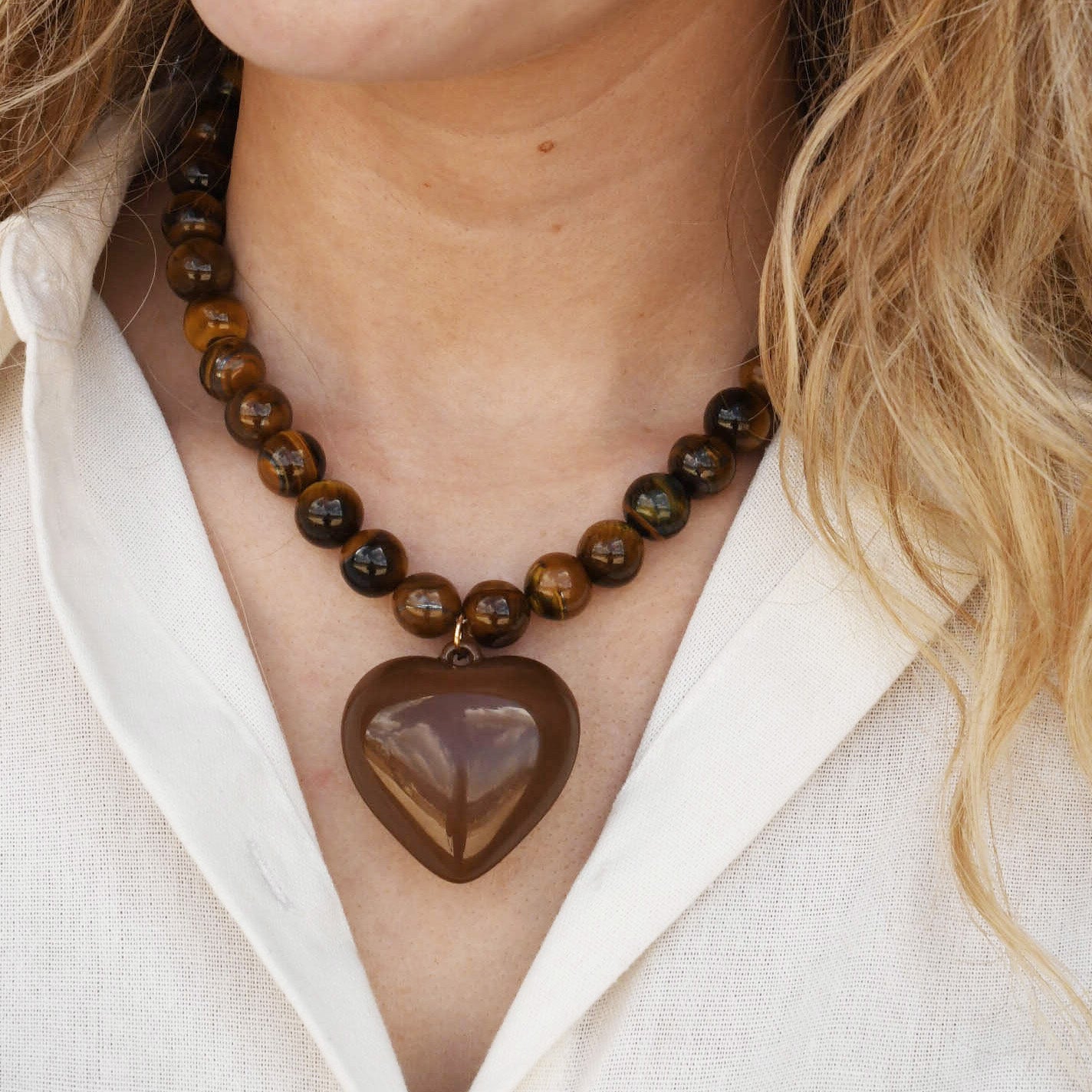 Janel Tiger Eye Gemstone Necklace