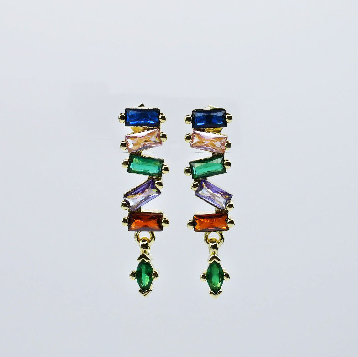 Jewel Drop Cascade Earrings