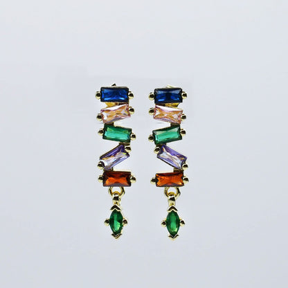 Jewel Drop Cascade Earrings