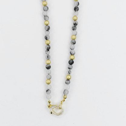 Just the Girl Gemstone Beaded Necklace with Lobster Claw