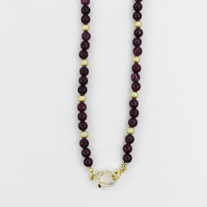 Just the Girl Gemstone Beaded Necklace with Lobster Claw