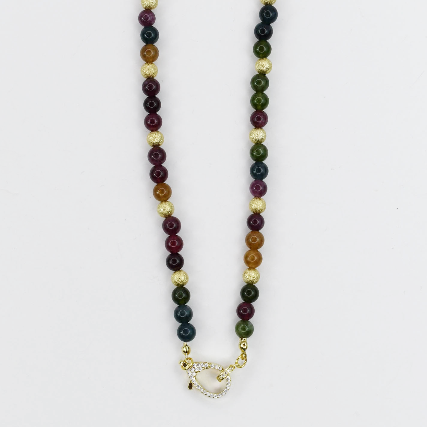 Just the Girl Gemstone Beaded Necklace with Lobster Claw