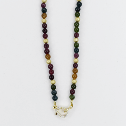 Just the Girl Gemstone Beaded Necklace with Lobster Claw