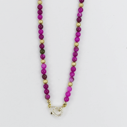 Just the Girl Gemstone Beaded Necklace with Lobster Claw