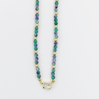 Just the Girl Gemstone Beaded Necklace with Lobster Claw
