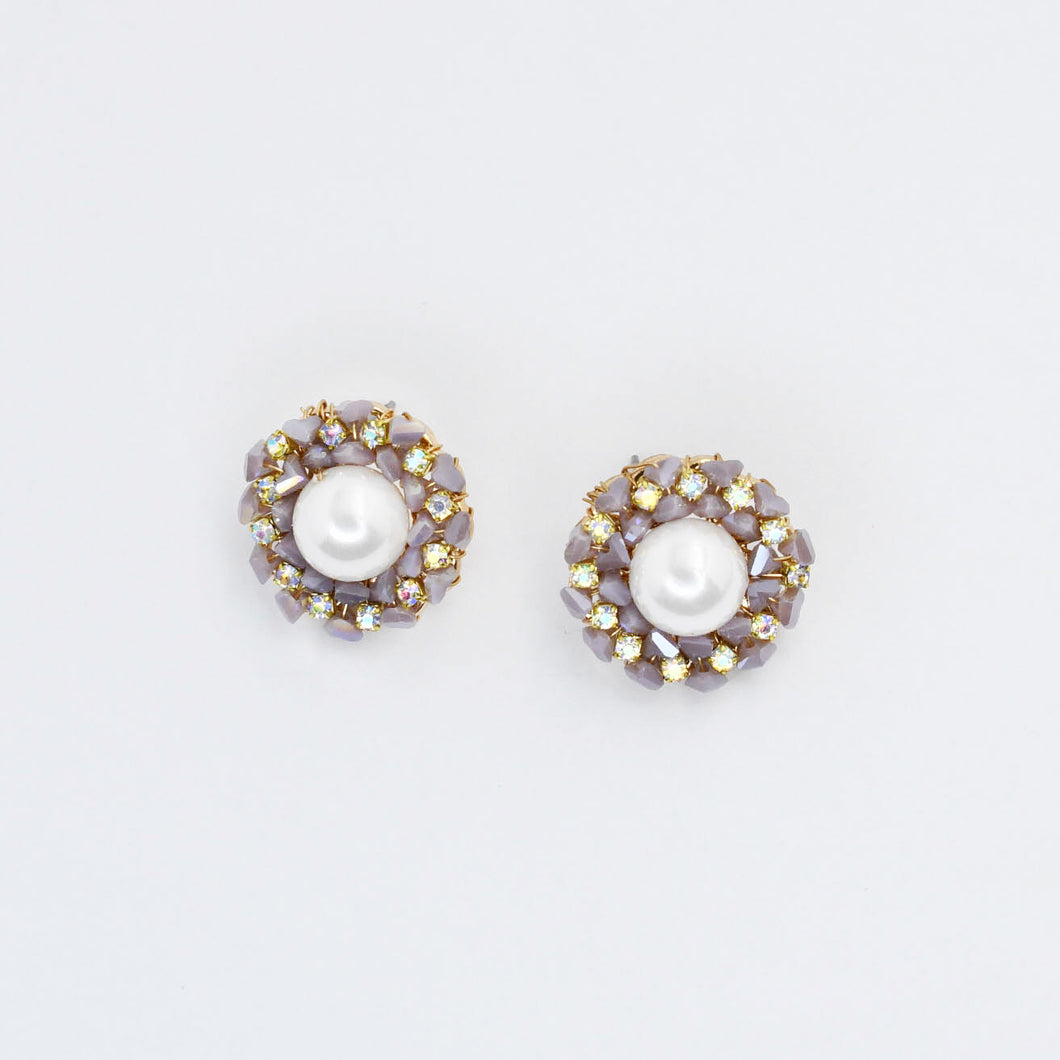 Lavender Pearl Glam Stud D56