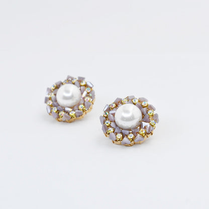 Lavender Pearl Glam Stud D56