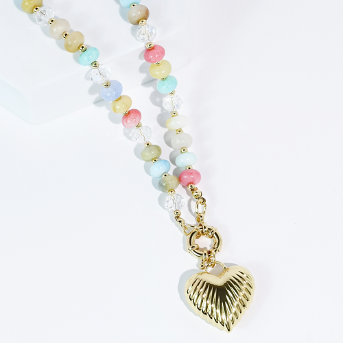 Multi Puff Heart Necklace