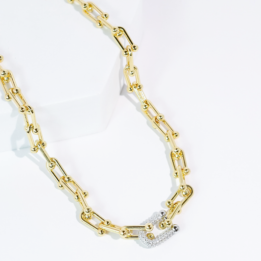 Lock It In Gold/Silver Necklace