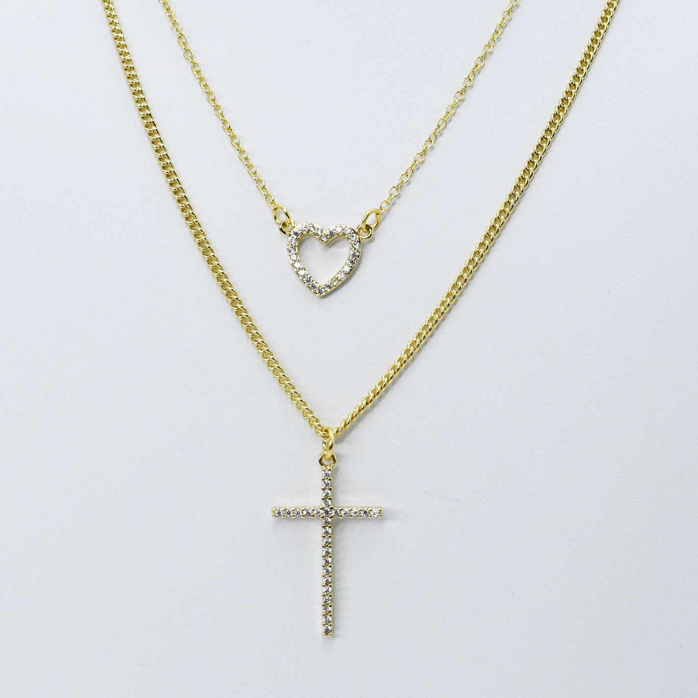 Love & Cross Layer Necklace