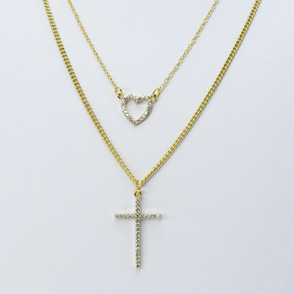 Love & Cross Layer Necklace