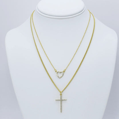 Love & Cross Layer Necklace