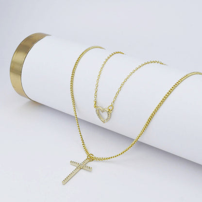 Love & Cross Layer Necklace