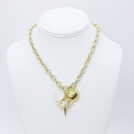 Lovely Link Necklace Gold J43