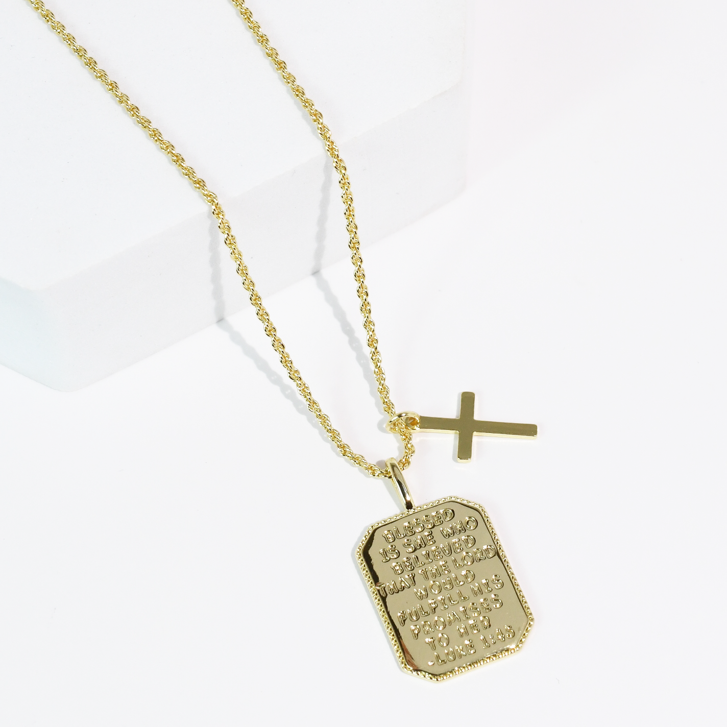 Luke 1:45 Gold Necklace