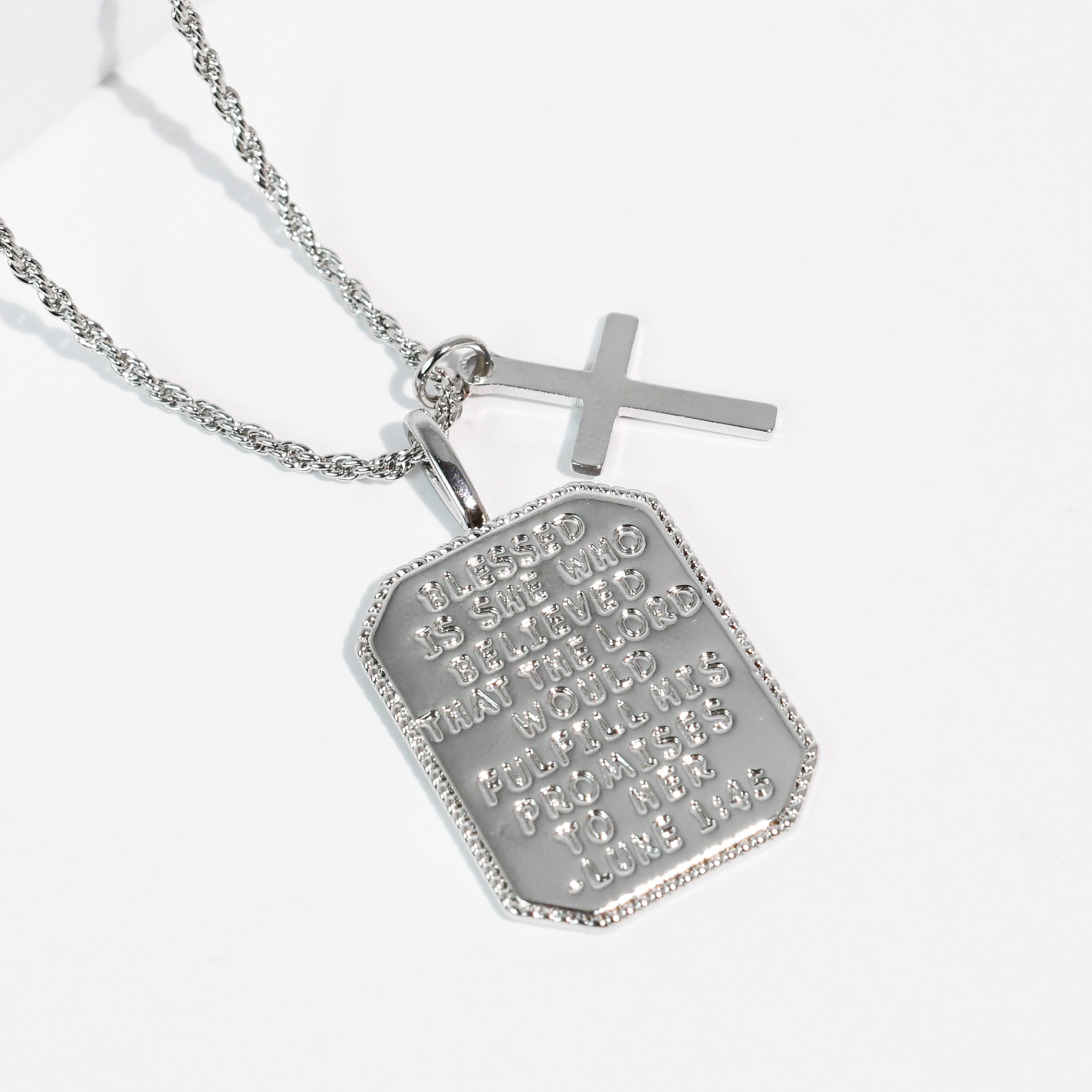 Luke 1:45 Silver Necklace
