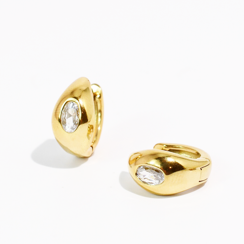 Luxe Dome Crystal Huggie