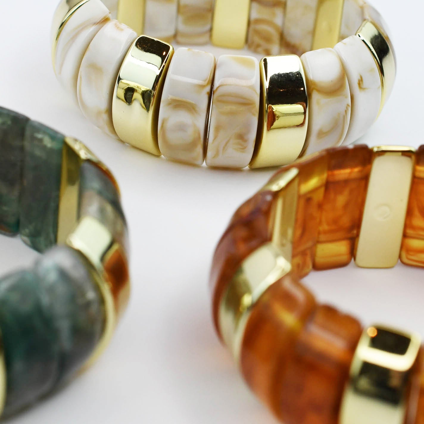 Chunky Resin & Marble Bracelet