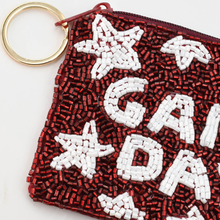 Load image into Gallery viewer, Maroon/White Game Day Keychain Pouch
