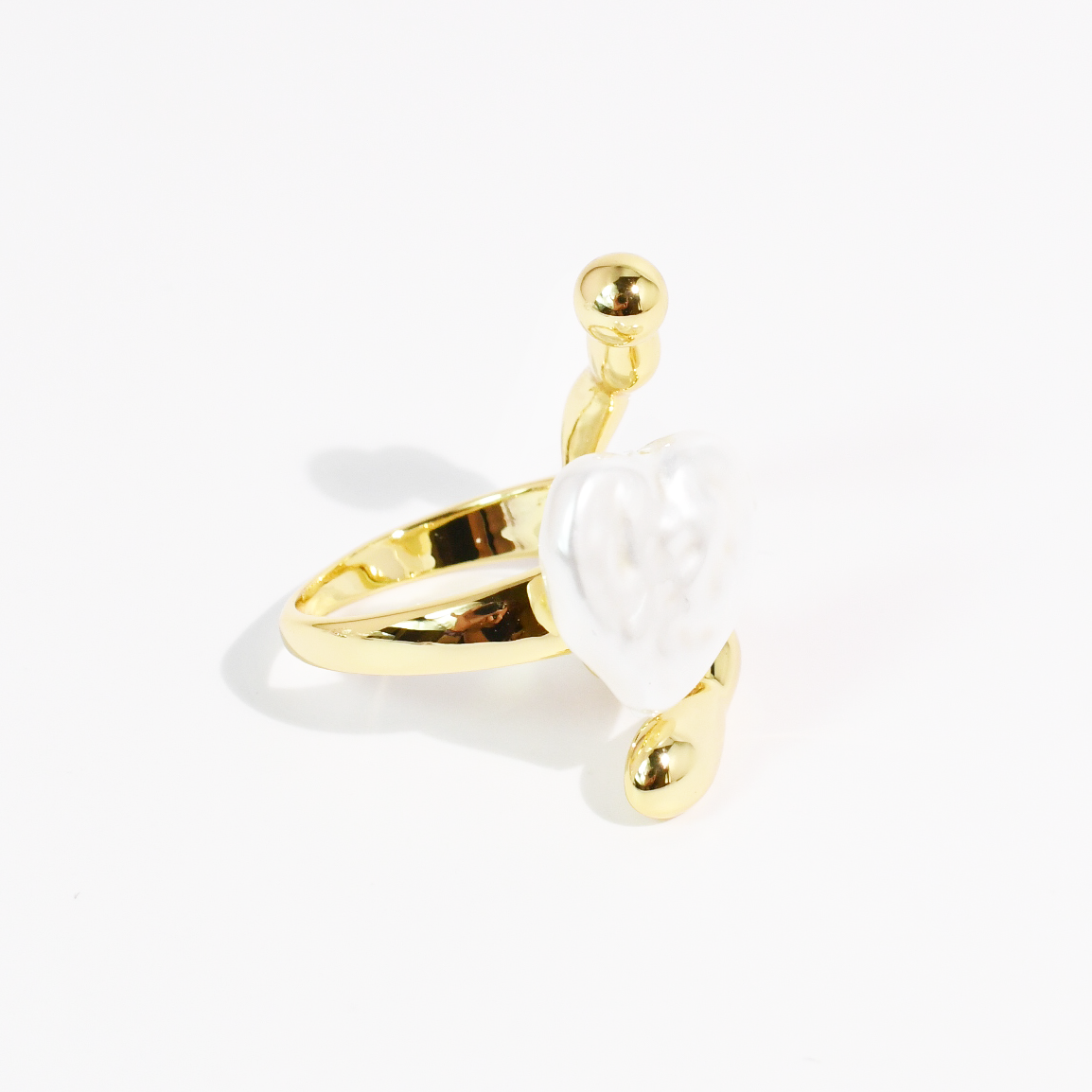 Melted Pearl Gold Ring