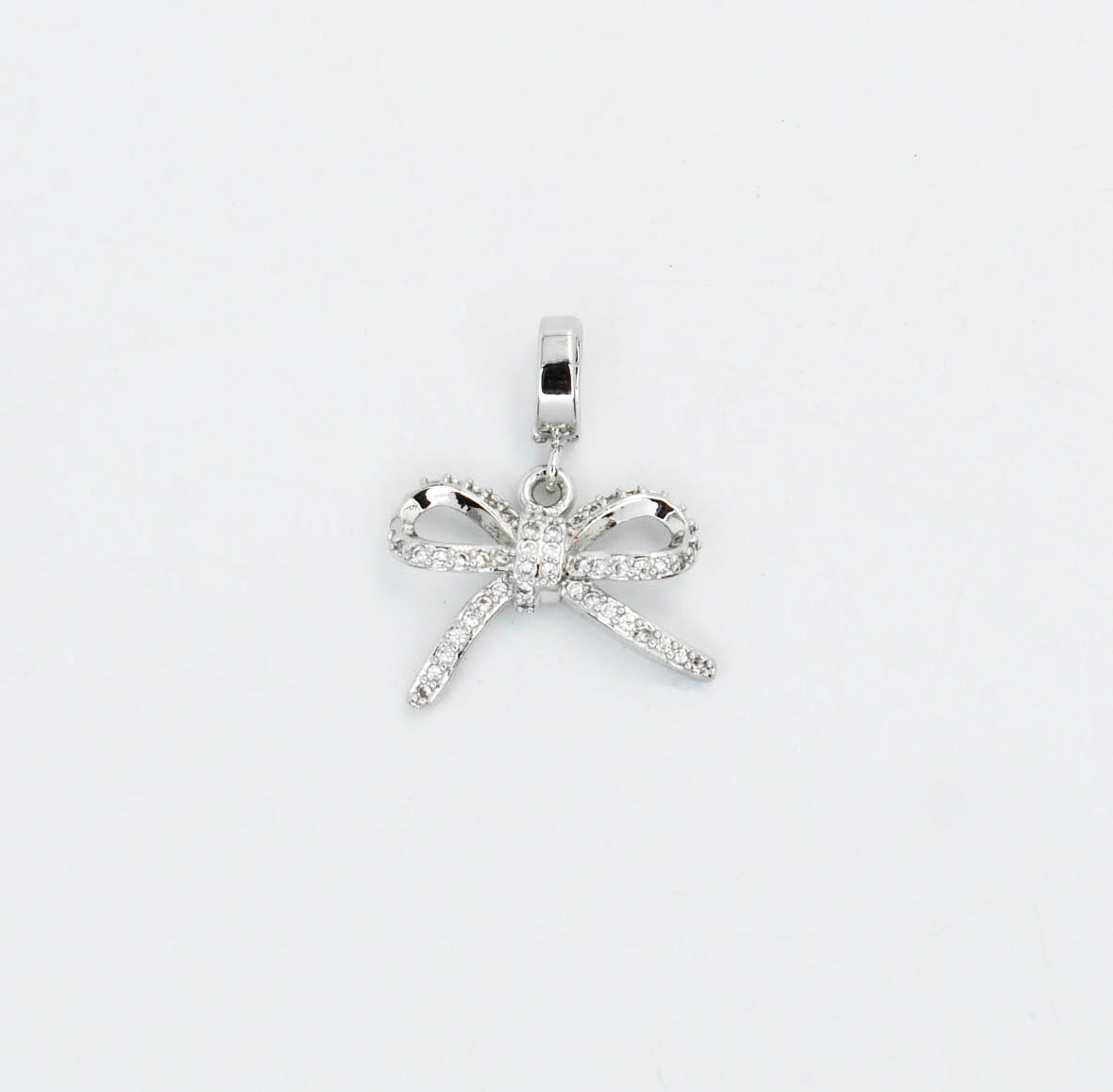 Mini Ribbon Silver Charm CH-61