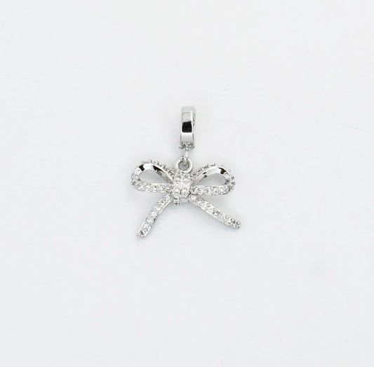 Mini Ribbon Silver Charm CH-61