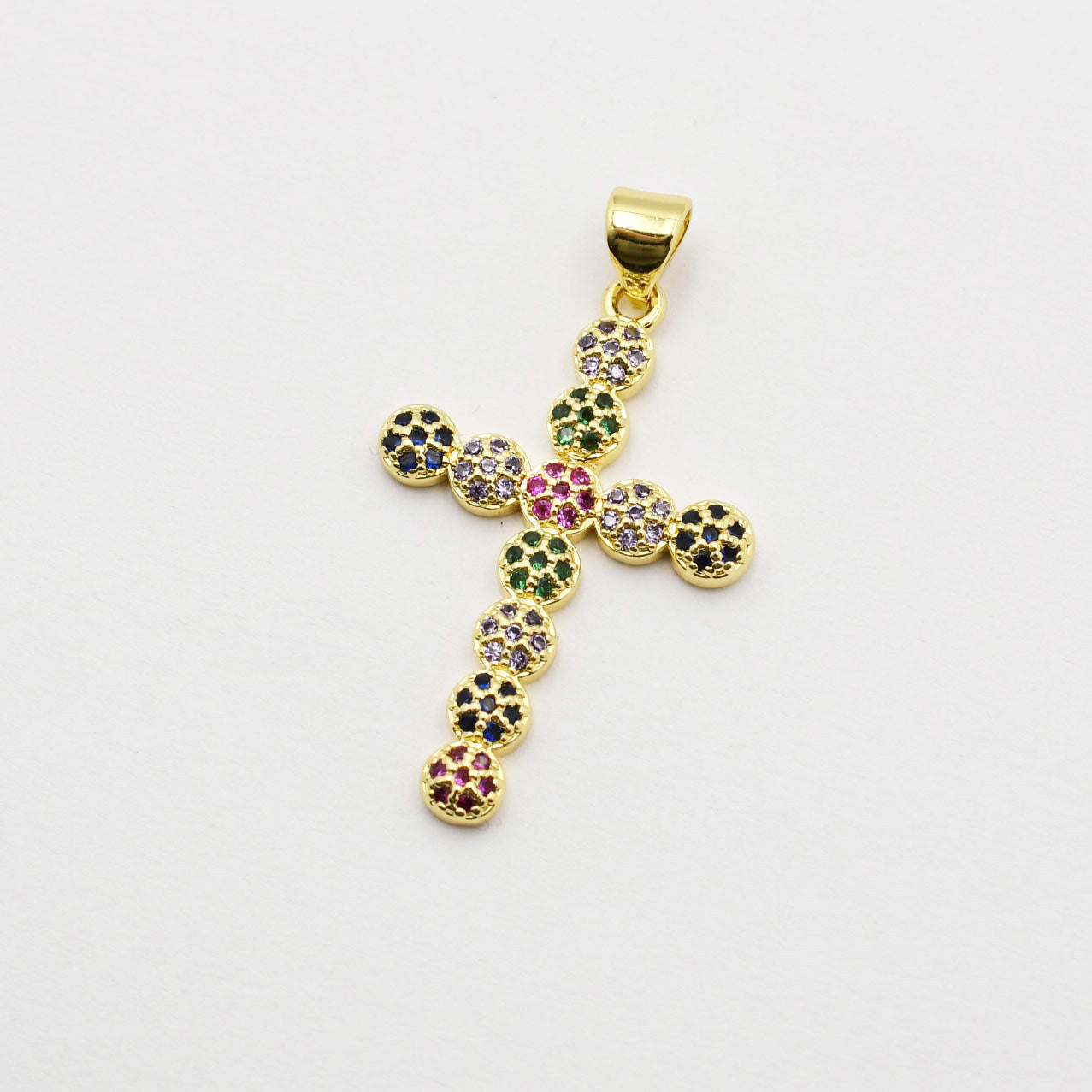 Pave Crystal Cross Charm CH-166