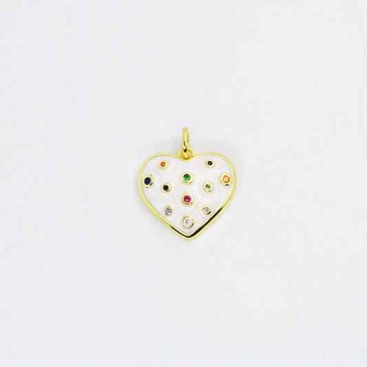 Multi Dot Heart Charm CH-177