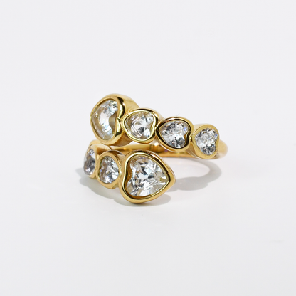 Multi Sparkle Heart Ring